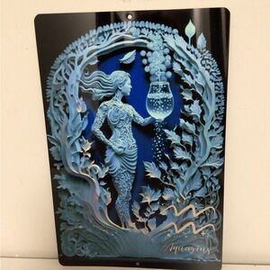horoscope metal tin Sign, aquarius, horoscope Wall Art